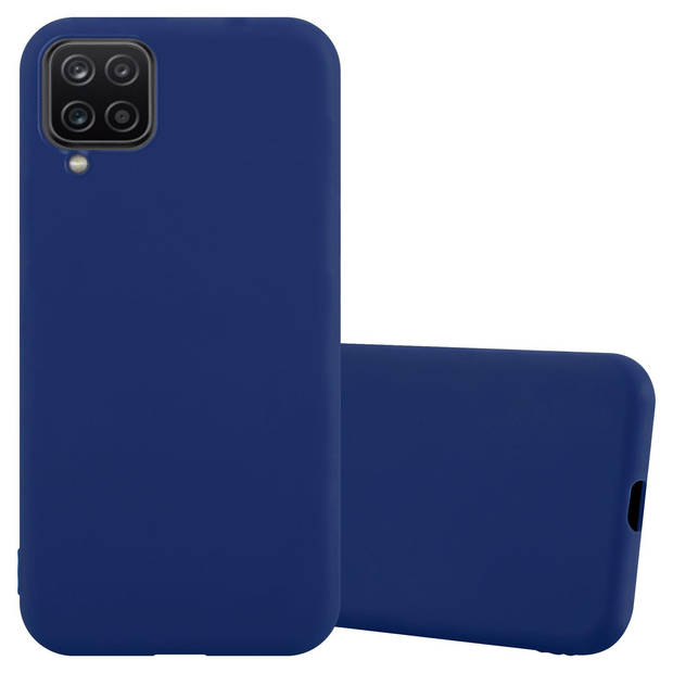 Cadorabo Hoesje geschikt voor Samsung Galaxy A12 / M12 in CANDY DONKER BLAUW - Beschermhoes TPU silicone Case Cover