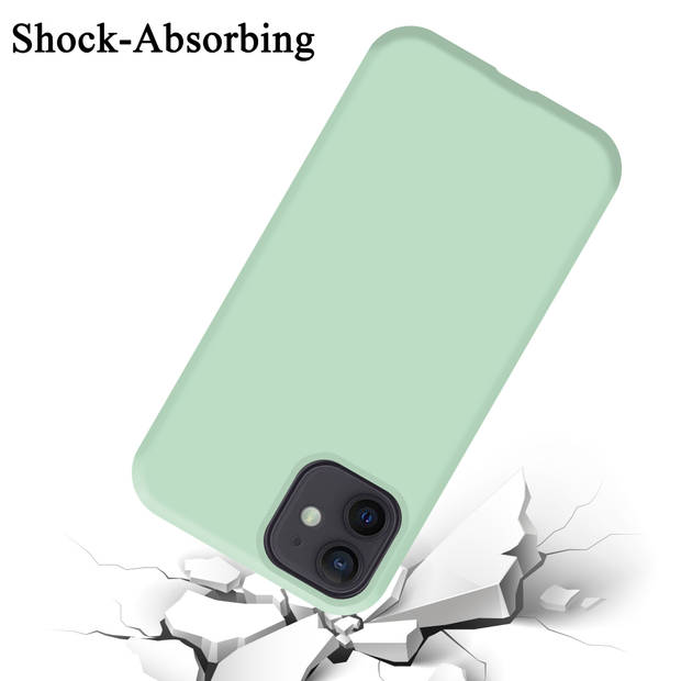 Cadorabo Hoesje geschikt voor Apple iPhone 12 MINI Case in LIQUID LICHT GROEN - Beschermhoes TPU silicone Cover