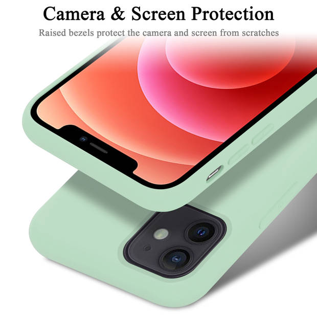 Cadorabo Hoesje geschikt voor Apple iPhone 12 MINI Case in LIQUID LICHT GROEN - Beschermhoes TPU silicone Cover