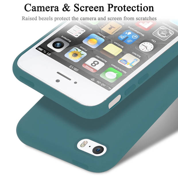 Cadorabo Hoesje geschikt voor Apple iPhone 5 / 5S / SE 2016 Case in LIQUID GROEN - Beschermhoes TPU silicone Cover