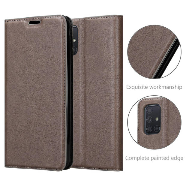 Cadorabo Hoesje geschikt voor Samsung Galaxy A72 4G / 5G in KOFFIE BRUIN - Beschermhoes Case magnetische sluiting Cover