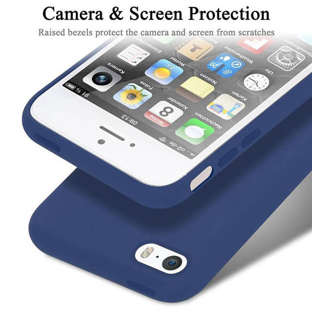 Cadorabo Hoesje geschikt voor Apple iPhone 5 / 5S / SE 2016 Case in LIQUID BLAUW - Beschermhoes TPU silicone Cover