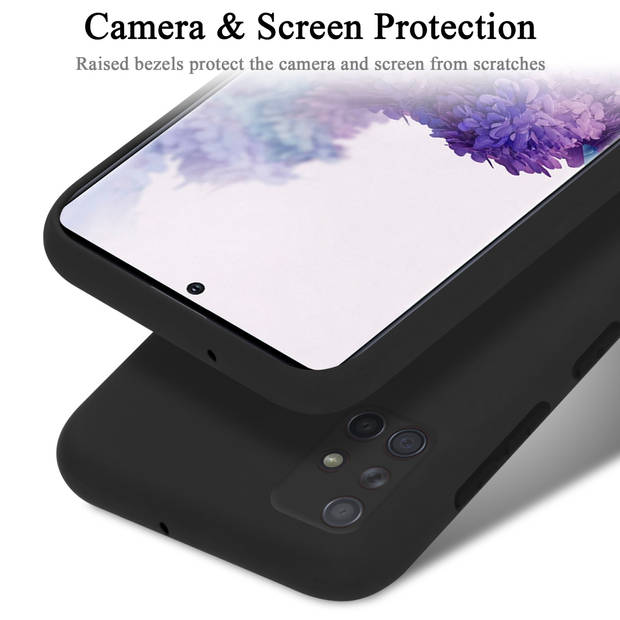 Cadorabo Hoesje geschikt voor Samsung Galaxy A71 4G Case in LIQUID ZWART - Beschermhoes TPU silicone Cover