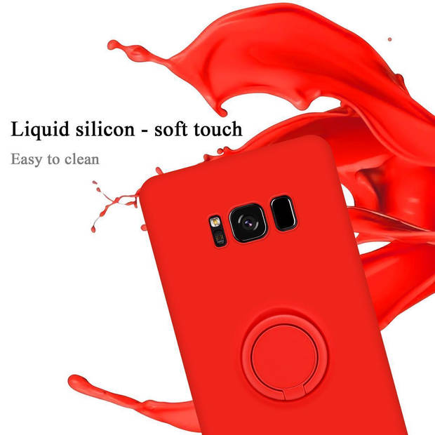 Cadorabo Hoesje geschikt voor Samsung Galaxy S8 PLUS in LIQUID ROOD - Beschermhoes van TPU silicone Case Cover met ring