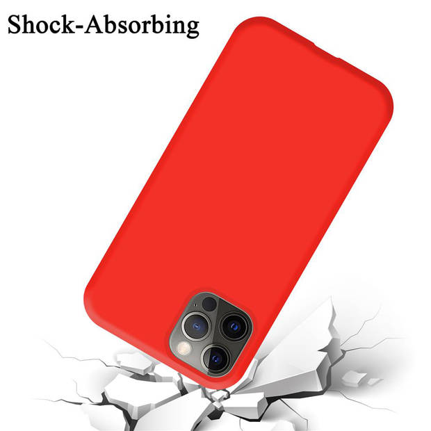 Cadorabo Hoesje geschikt voor Apple iPhone 12 / 12 PRO Case in LIQUID ROOD - Beschermhoes TPU silicone Cover