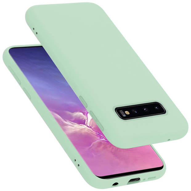 Cadorabo Hoesje geschikt voor Samsung Galaxy S10 4G Case in LIQUID LICHT GROEN - Beschermhoes TPU silicone Cover