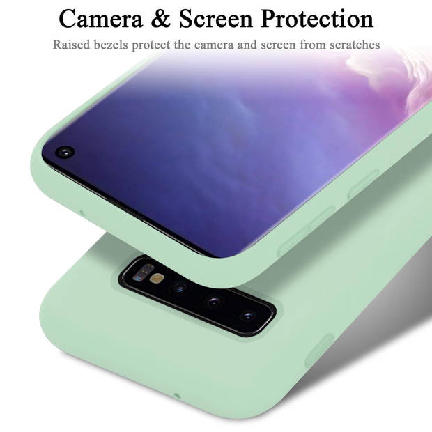 Cadorabo Hoesje geschikt voor Samsung Galaxy S10 4G Case in LIQUID LICHT GROEN - Beschermhoes TPU silicone Cover