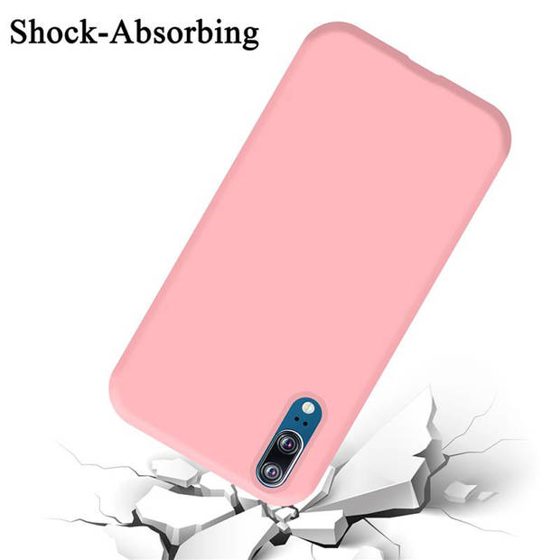 Cadorabo Hoesje geschikt voor Huawei P20 Case in LIQUID ROZE - Beschermhoes TPU silicone Cover