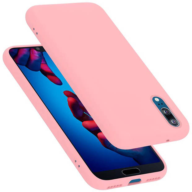 Cadorabo Hoesje geschikt voor Huawei P20 Case in LIQUID ROZE - Beschermhoes TPU silicone Cover