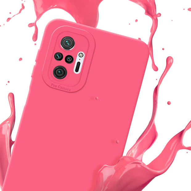 Cadorabo Hoesje geschikt voor Xiaomi RedMi NOTE 10 PRO in FLUID ROOD - Beschermhoes TPU silicone Cover Case