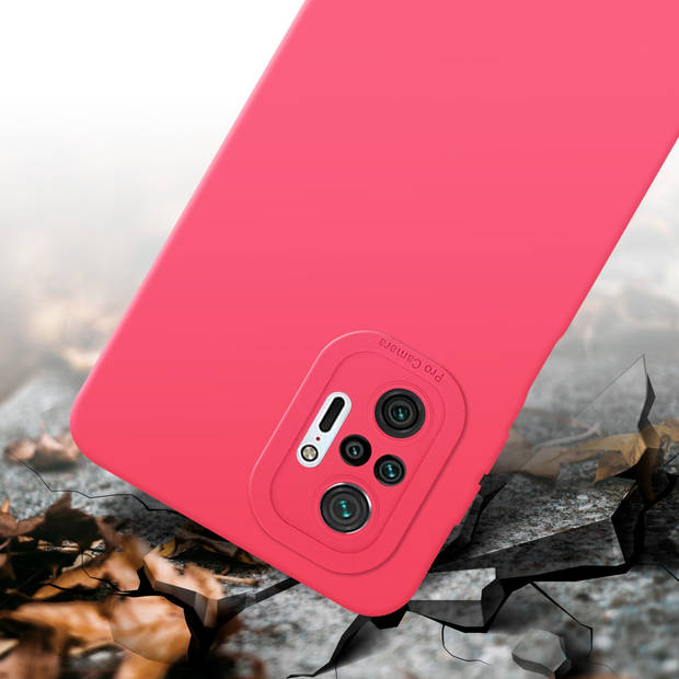 Cadorabo Hoesje geschikt voor Xiaomi RedMi NOTE 10 PRO in FLUID ROOD - Beschermhoes TPU silicone Cover Case