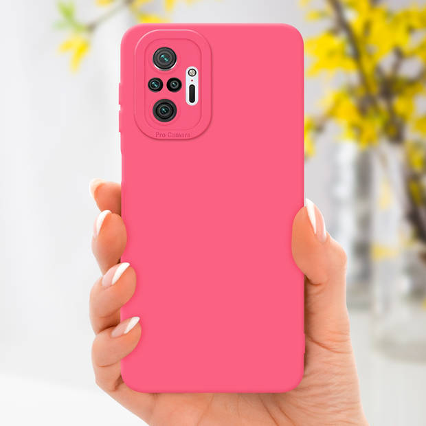 Cadorabo Hoesje geschikt voor Xiaomi RedMi NOTE 10 PRO in FLUID ROOD - Beschermhoes TPU silicone Cover Case