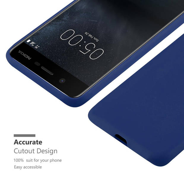 Cadorabo Hoesje geschikt voor Nokia 5 2017 in CANDY DONKER BLAUW - Beschermhoes TPU silicone Case Cover