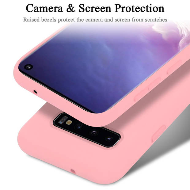 Cadorabo Hoesje geschikt voor Samsung Galaxy S10 PLUS Case in LIQUID ROZE - Beschermhoes TPU silicone Cover