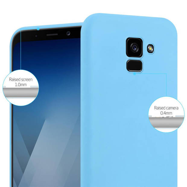 Cadorabo Hoesje geschikt voor Samsung Galaxy A5 2018 in CANDY BLAUW - Beschermhoes TPU silicone Case Cover