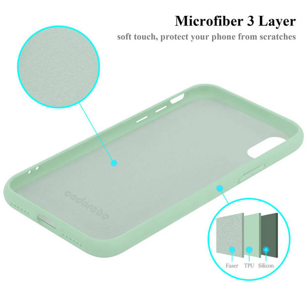 Cadorabo Hoesje geschikt voor Apple iPhone X / XS Case in LIQUID LICHT GROEN - Beschermhoes TPU silicone Cover