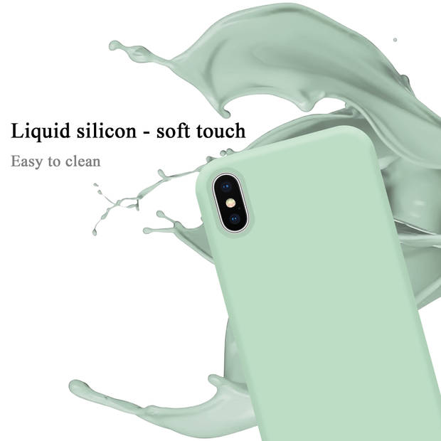 Cadorabo Hoesje geschikt voor Apple iPhone X / XS Case in LIQUID LICHT GROEN - Beschermhoes TPU silicone Cover