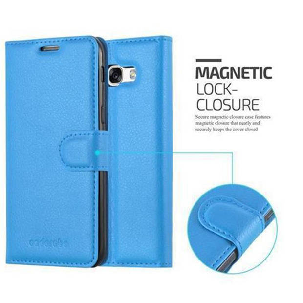 Cadorabo Hoesje geschikt voor Samsung Galaxy A3 2017 in PASTEL BLAUW - Beschermhoes Cover magnetische sluiting Case