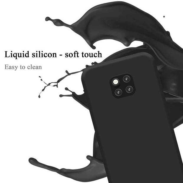 Cadorabo Hoesje geschikt voor Huawei MATE 20 PRO Case in LIQUID ZWART - Beschermhoes TPU silicone Cover