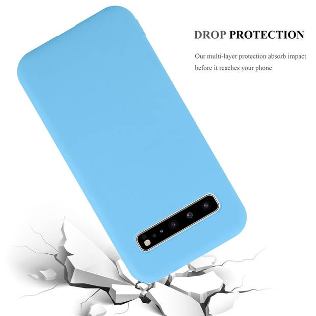 Cadorabo Hoesje geschikt voor Samsung Galaxy S10 5G in CANDY BLAUW - Beschermhoes TPU silicone Case Cover