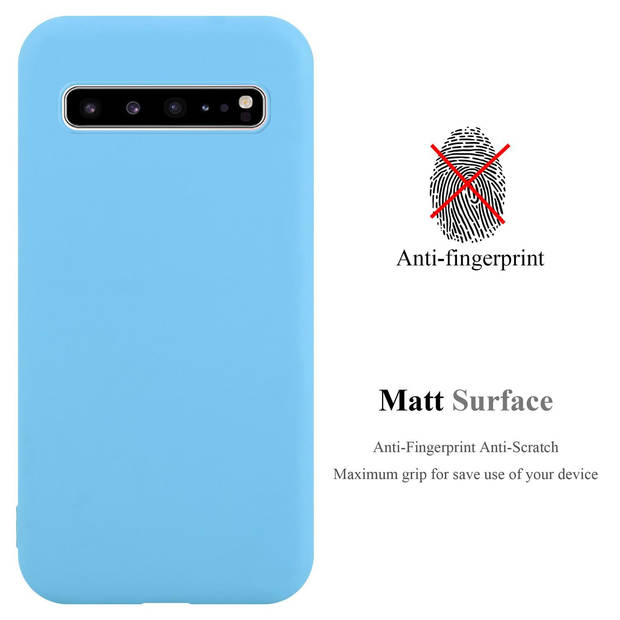 Cadorabo Hoesje geschikt voor Samsung Galaxy S10 5G in CANDY BLAUW - Beschermhoes TPU silicone Case Cover