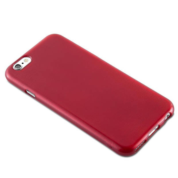 Cadorabo Hoesje geschikt voor Apple iPhone 6 / 6S in ROOD - Beschermhoes TPU silicone Case Cover Brushed