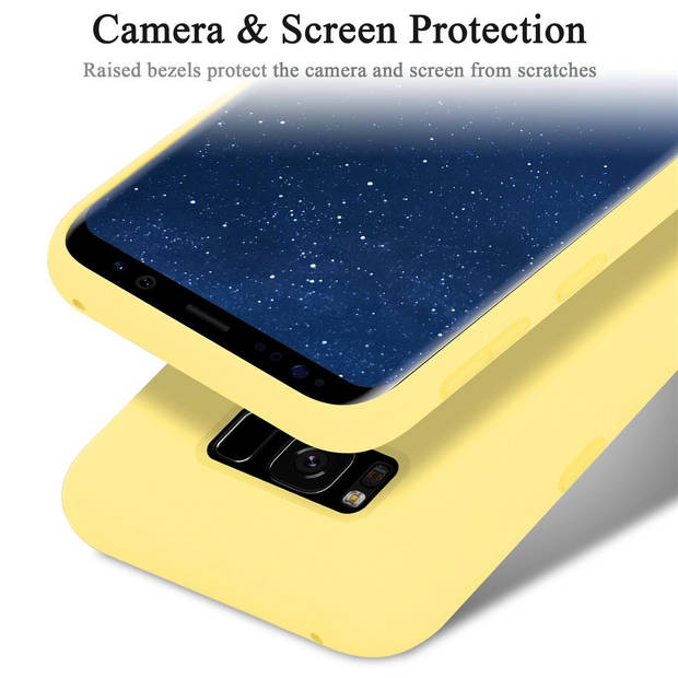 Cadorabo Hoesje geschikt voor Samsung Galaxy S8 Case in LIQUID GEEL - Beschermhoes TPU silicone Cover