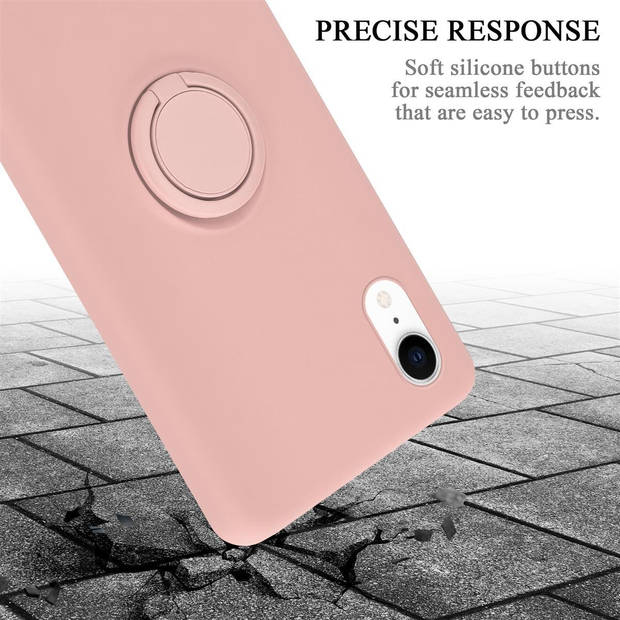 Cadorabo Hoesje geschikt voor Apple iPhone XR in LIQUID ROZE - Beschermhoes van TPU silicone Case Cover met ring