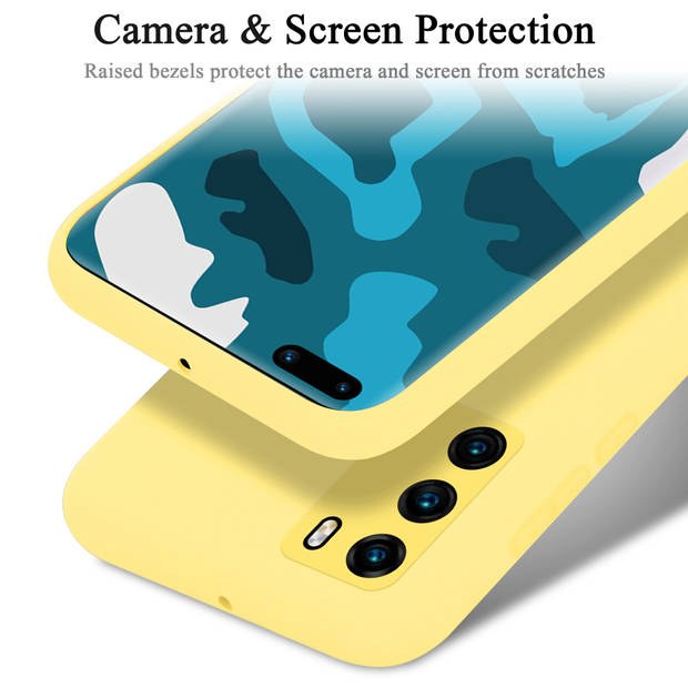 Cadorabo Hoesje geschikt voor Huawei P40 Case in LIQUID GEEL - Beschermhoes TPU silicone Cover