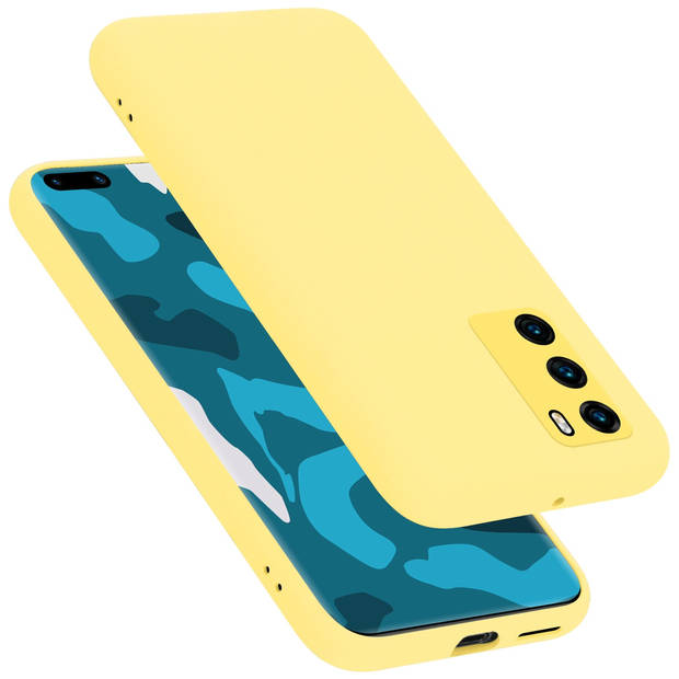 Cadorabo Hoesje geschikt voor Huawei P40 Case in LIQUID GEEL - Beschermhoes TPU silicone Cover