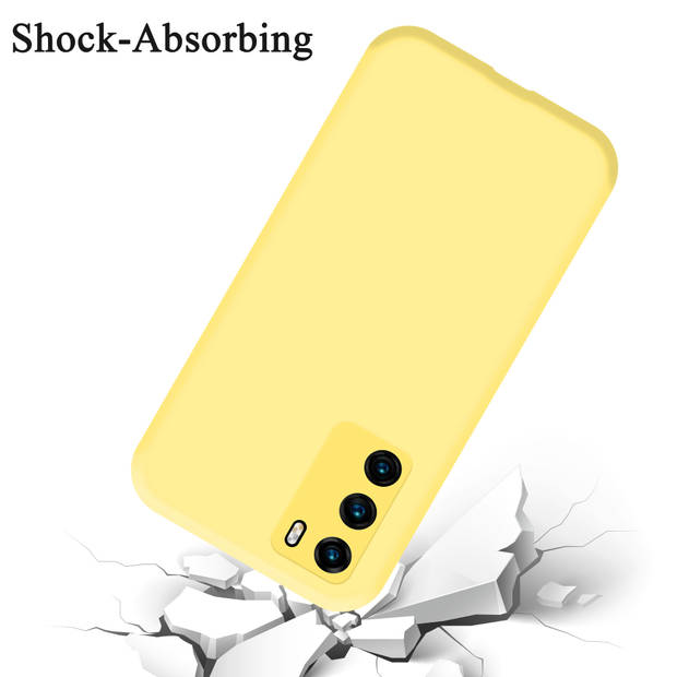 Cadorabo Hoesje geschikt voor Huawei P40 Case in LIQUID GEEL - Beschermhoes TPU silicone Cover