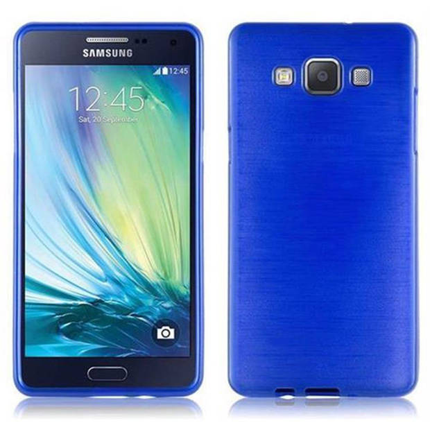 Cadorabo Hoesje geschikt voor Samsung Galaxy A5 2015 in BLAUW - Beschermhoes TPU silicone Case Cover Brushed