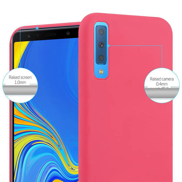 Cadorabo Hoesje geschikt voor Samsung Galaxy A7 2018 in CANDY ROOD - Beschermhoes TPU silicone Case Cover