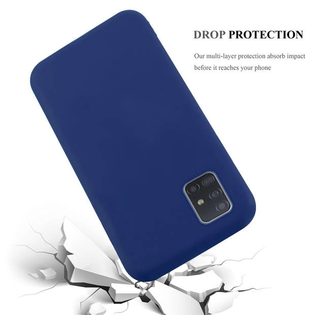 Cadorabo Hoesje geschikt voor Samsung Galaxy A72 4G / 5G in CANDY DONKER BLAUW - Beschermhoes TPU silicone Case Cover