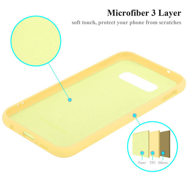 Cadorabo Hoesje geschikt voor Samsung Galaxy S10e Case in LIQUID GEEL - Beschermhoes TPU silicone Cover