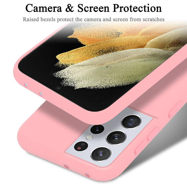 Cadorabo Hoesje geschikt voor Samsung Galaxy S21 ULTRA Case in LIQUID ROZE - Beschermhoes TPU silicone Cover