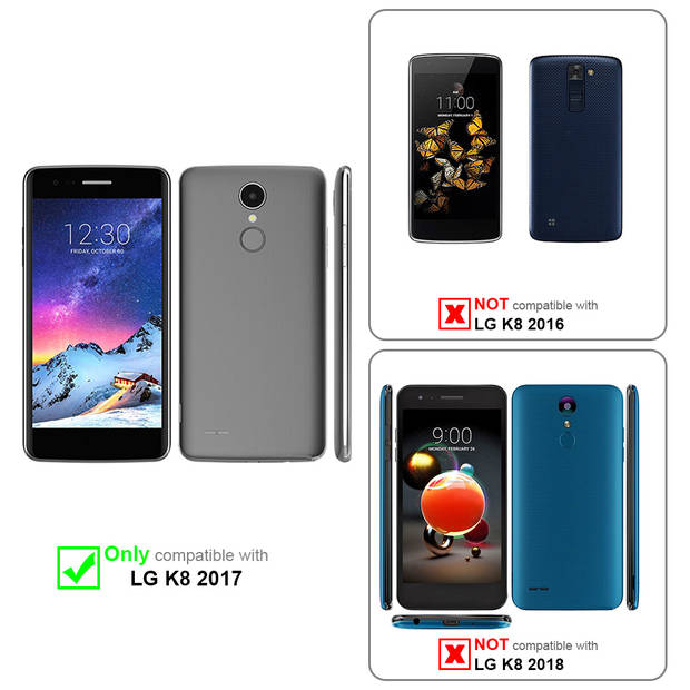 Cadorabo Hoesje geschikt voor LG K8 2017 in APPEL ROOD - Beschermhoes Flip Case Cover magnetische sluiting