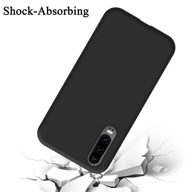 Cadorabo Hoesje geschikt voor Huawei P30 Case in LIQUID ZWART - Beschermhoes TPU silicone Cover