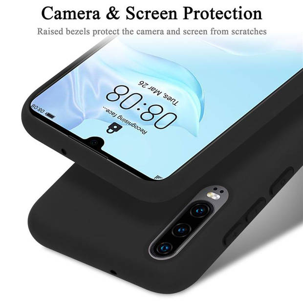 Cadorabo Hoesje geschikt voor Huawei P30 Case in LIQUID ZWART - Beschermhoes TPU silicone Cover