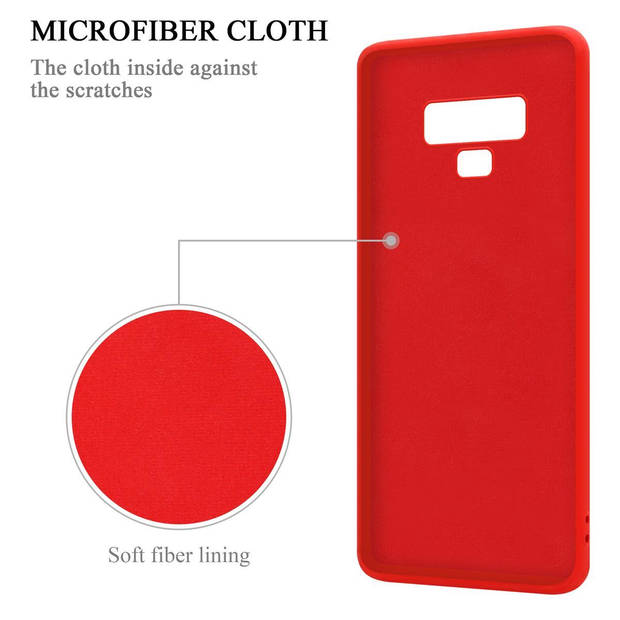 Cadorabo Hoesje geschikt voor Samsung Galaxy NOTE 9 in LIQUID ROOD - Beschermhoes van TPU silicone Case Cover met ring