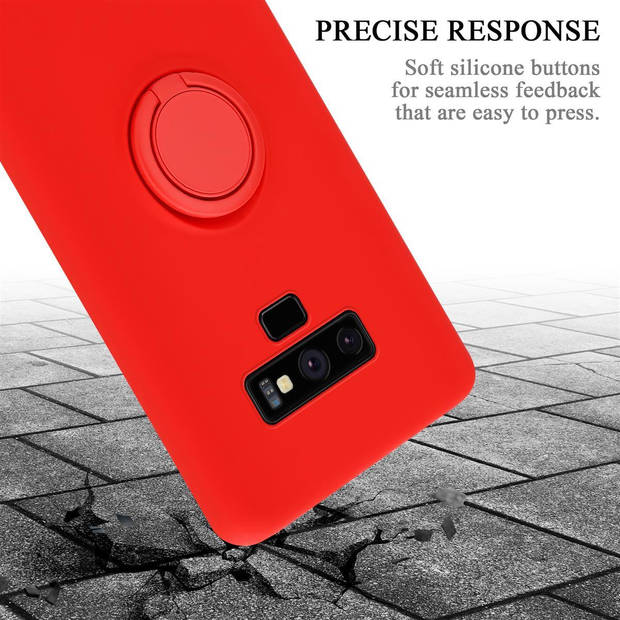 Cadorabo Hoesje geschikt voor Samsung Galaxy NOTE 9 in LIQUID ROOD - Beschermhoes van TPU silicone Case Cover met ring