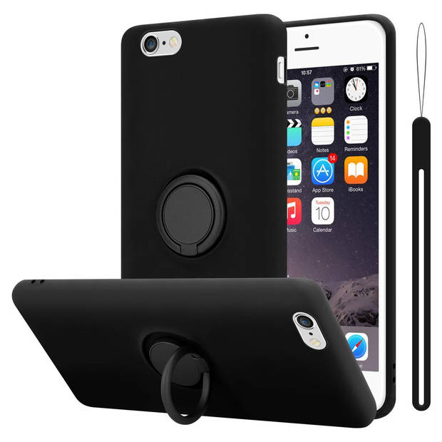 Cadorabo Hoesje geschikt voor Apple iPhone 6 PLUS / 6S PLUS in LIQUID ZWART - Beschermhoes van TPU silicone Case Cover