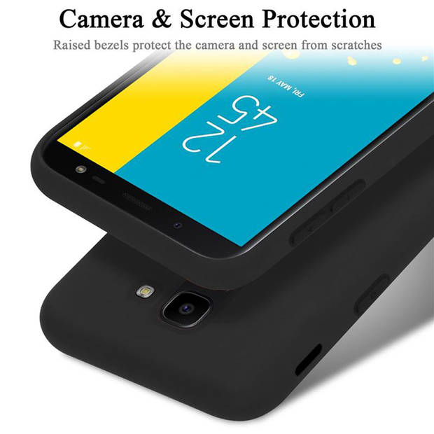Cadorabo Hoesje geschikt voor Samsung Galaxy J6 2018 Case in LIQUID ZWART - Beschermhoes TPU silicone Cover