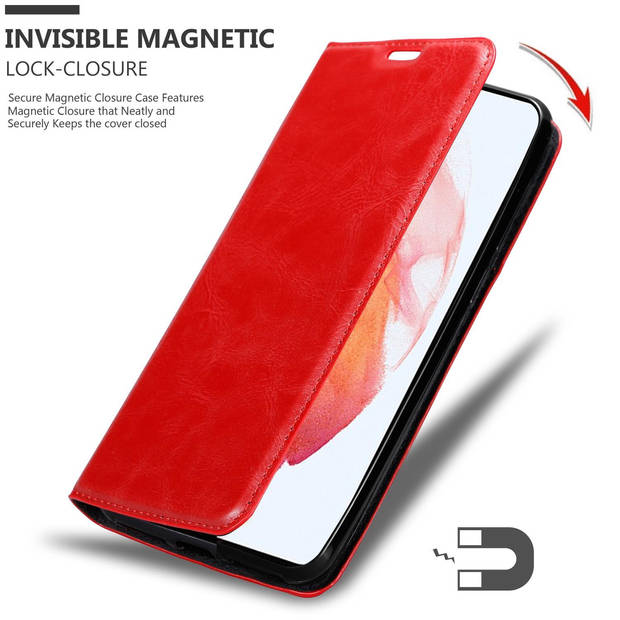 Cadorabo Hoesje geschikt voor Samsung Galaxy S21 PLUS in APPEL ROOD - Beschermhoes Case magnetische sluiting Cover