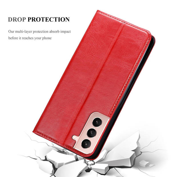 Cadorabo Hoesje geschikt voor Samsung Galaxy S21 PLUS in APPEL ROOD - Beschermhoes Case magnetische sluiting Cover