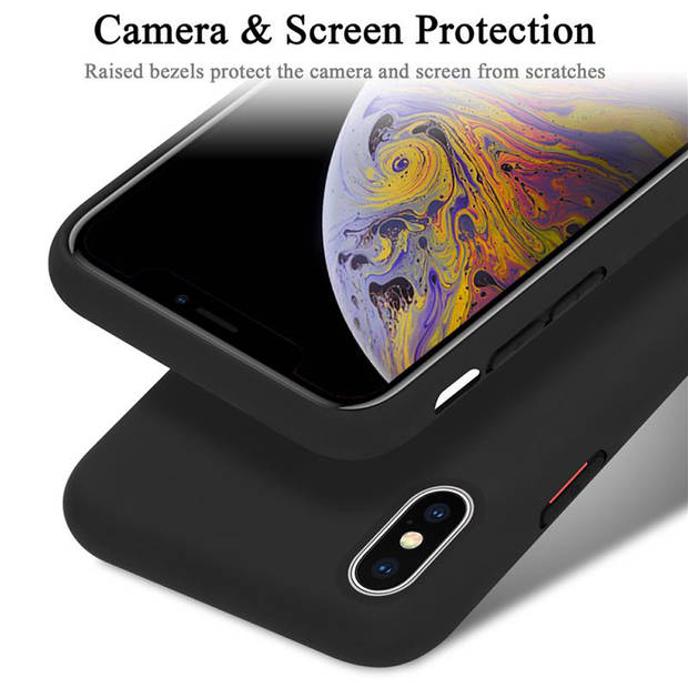 Cadorabo Hoesje geschikt voor Apple iPhone X / XS Case in LIQUID ZWART - Beschermhoes TPU silicone Cover