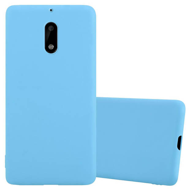 Cadorabo Hoesje geschikt voor Nokia 6 2017 in CANDY BLAUW - Beschermhoes TPU silicone Case Cover