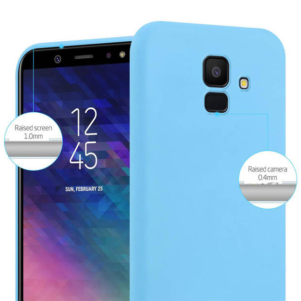 Cadorabo Hoesje geschikt voor Samsung Galaxy J6 2018 in CANDY BLAUW - Beschermhoes TPU silicone Case Cover