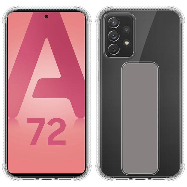 Cadorabo Hoesje geschikt voor Samsung Galaxy A72 4G / 5G Cover in GRIJS - Beschermhoes TPU silicone Case met houder