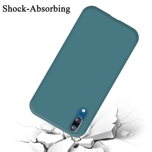 Cadorabo Hoesje geschikt voor Huawei P20 Case in LIQUID GROEN - Beschermhoes TPU silicone Cover